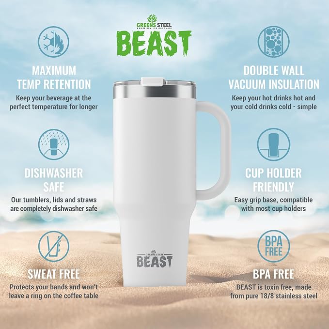 Beast 42 oz Tumbler with Handle Stainless Steel Vacuum Insulated Coffee Ice Cup - Image 7