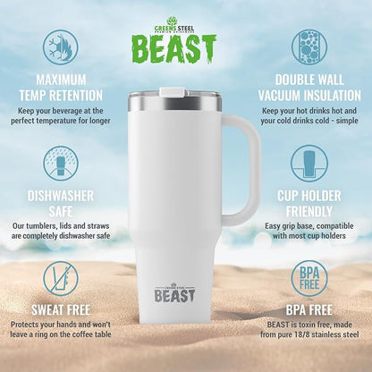 Beast 42 oz Tumbler with Handle Stainless Steel Vacuum Insulated Coffee Ice Cup - Image 7