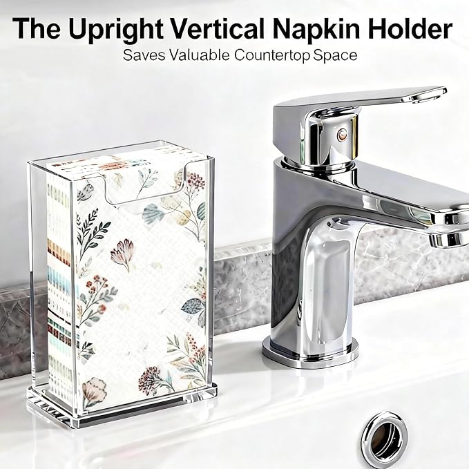 Acrylic Napkin Holder For Table, Vertical Guest Towel Dispenser | Paper Towel - Image 3