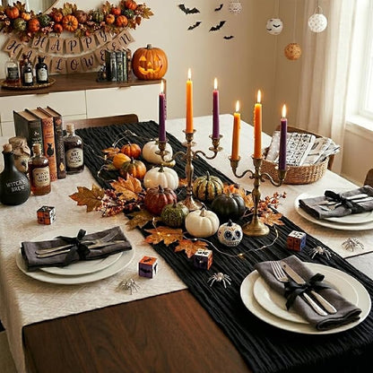 6 Pack Black Cheesecloth Table Runner 22 x 120 Inch | Gauze Table Runners 10FT - Image 5