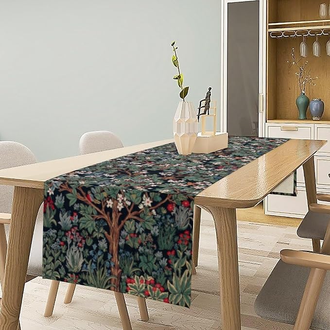 William Morris Tree of Life Table Runner Vintage Flowers Table Runner - Image 2