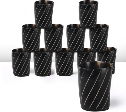 Handicrafts Home Viking Horn Shot Glasses Set of 12, Rustic Viking Drinkware by HandicraftsHome