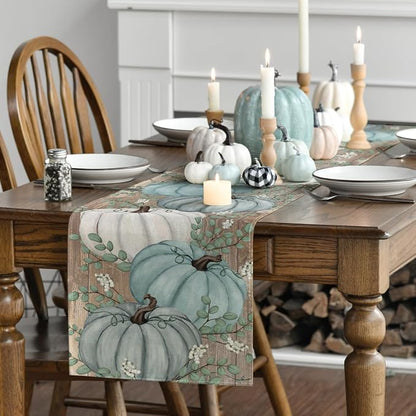 Artoid Mode 210 GSM Fall Table Runner 13x120 Inch Home Party Decor | Pumpkins - Image 3