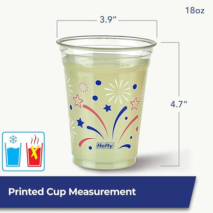 Hefty Party On Disposable Party Cups, Patriotic Color Pack, 76ct | American - Image 5
