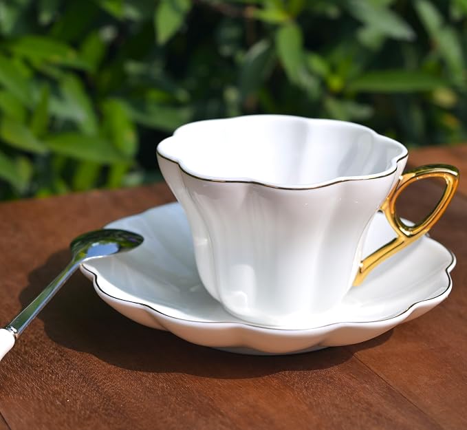 British Coffee Cup 3 Piece Set（6.8oz） Household Fashional Tea Cup - Image 4