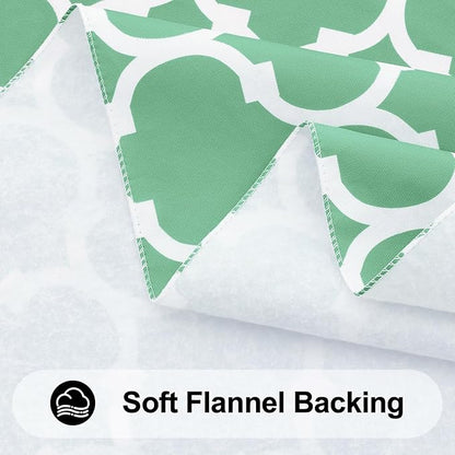 Smiry Rectangle Table Cloth, Waterproof Vinyl Tablecloth with Flannel Backing for Rectangle Tables, Wipeable Spillproof Plastic Tablecloths for Dining, Camping and Indoor (60"x102", Sage Green)