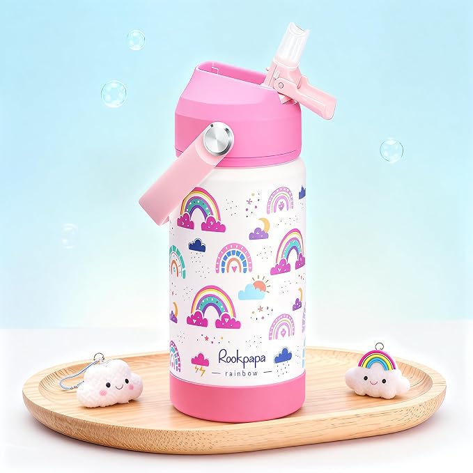 rockpapa 14 oz Kids Insulated Water Bottle，Stainless Steel Toddler Cups - Image 2