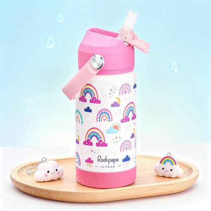 rockpapa 14 oz Kids Insulated Water Bottle，Stainless Steel Toddler Cups - Image 2