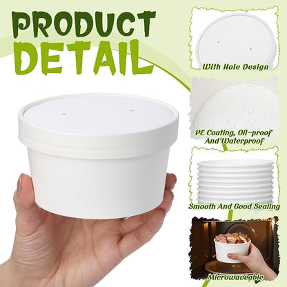 Fulmoon 100 Pack Paper Soup Containers - Image 3