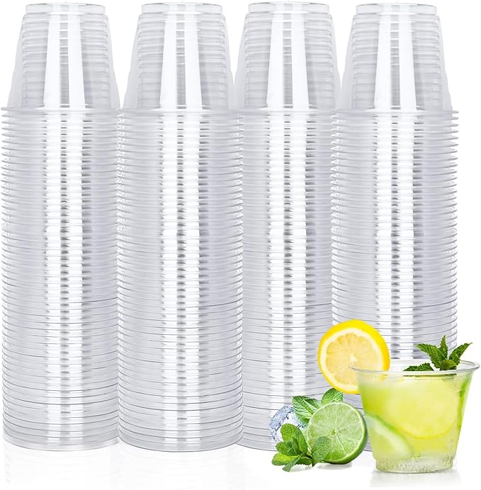TashiBox 9 oz Crystal Clear Plastic Cups by TashiBox