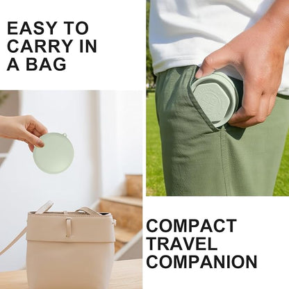 Collapsible Travel Cup with Lid - 6oz Mini Silicone Folding Cup with Stainless - Image 6