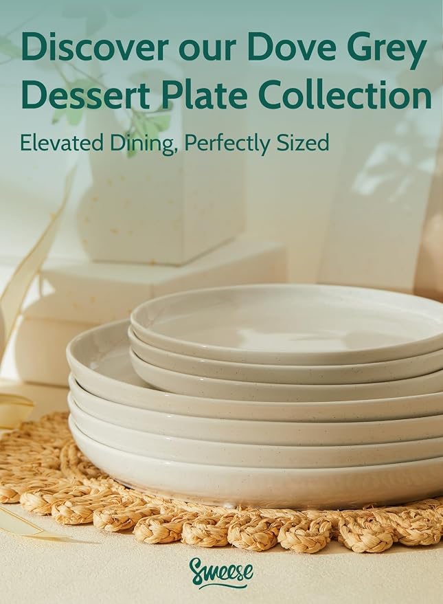 Sweese Porcelain Dessert Plates 7.4 Inch Set of 6 - Image 8
