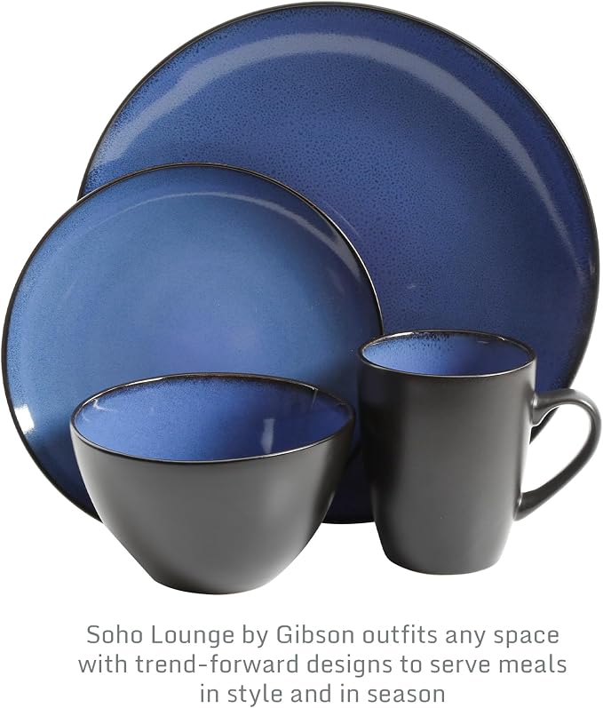 Gibson Elite Soho Lounge Round Reactive Glaze Stoneware Dinnerware Set - Image 3