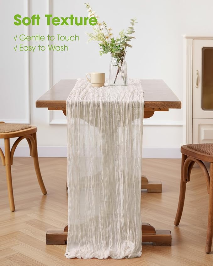 Pureegg 3-Pack Cheese Cloths Table Runner, Baby Shower, Wedding and Farmhouse - Image 4