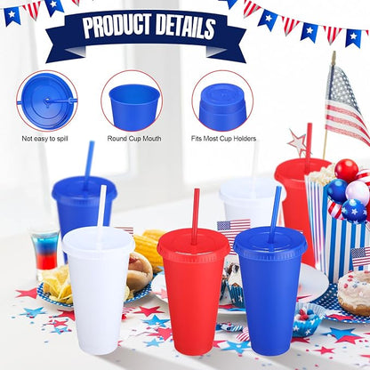 Honeydak 30 Pack Tumbler with Straw and Lid Bulk Cups - Image 2
