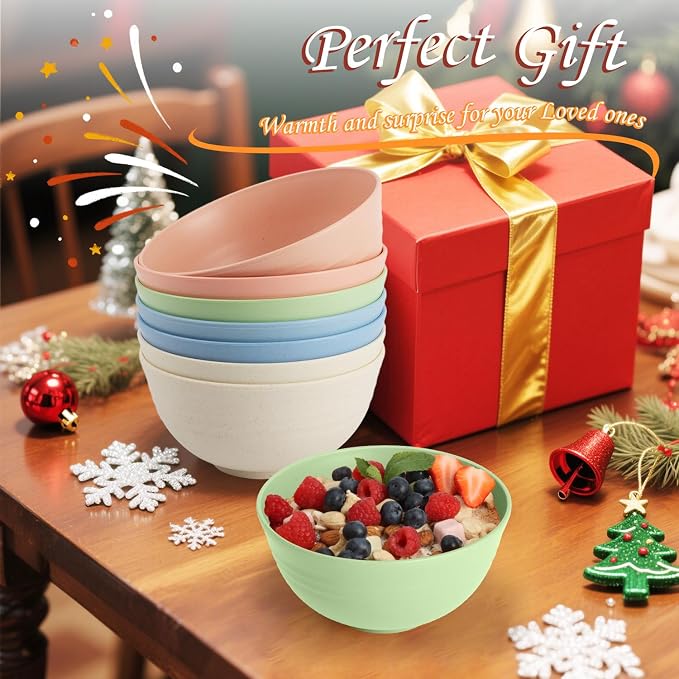 Wheat Straw Bowls, Unbreakable Cereal Bowls Microwave Safe, Dishwasher Safe - Image 8
