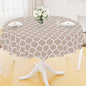 Smiry Round Plastic Table Cloth, Waterproof Vinyl Tablecloth with Flannel Backing for Round Tables, Wipeable & Spillproof for Dining, Camping, Indoor and Outdoor (60" Round, Khaki)