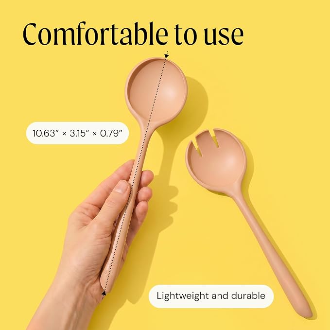 Salad Servers - Spoon and Fork Serving Set, Certified Recycled Food-Safe Plastic - Image 5