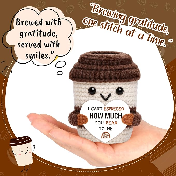 Crochet Coffee Cup Thank You Gift - Image 2