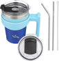 Konokyo 10 oz Tumbler with Handle and Straw, Insulated Travel Mug | Sky; by Konokyo
