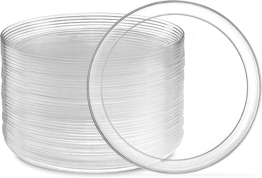 PLASTICPRO Plastic Party Plates Edge Collection Premium heavyweight Elegant Disposable Tableware Dishes (Clear, 6.3'' INCH PLATES)