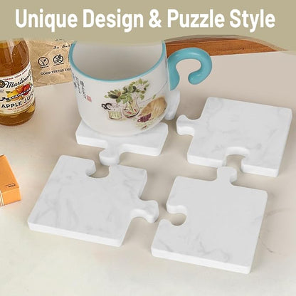 Marble Coasters Set of 4, Aturalux Luxury Aesthetic Modern Decor - Image 3