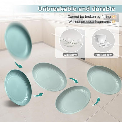 HEYCOME 12 Pcs Unbreakable Deep Dinner Plates Set, 10 inch Reusable Plastic - Image 5