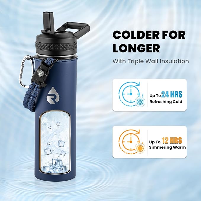 RAYMYLO Insulated Water Bottle 20 oz, Triple Wall Vacuum Stainless Steel | - Image 2