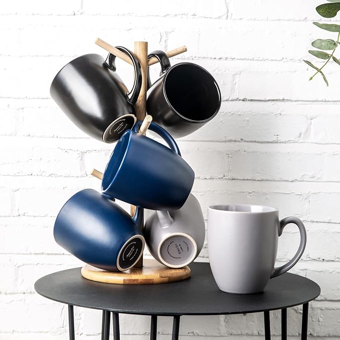AmorArc 16 oz Coffee Mugs Set of 6, Large Ceramic Coffee Cups Set | Classic - Image 7