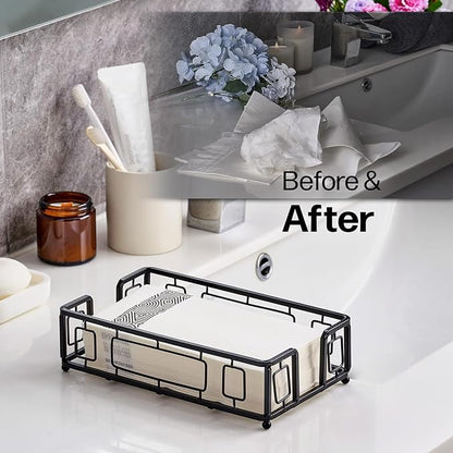 Guest Towel Holder Tray for Bathroom Countertop, Powder Room & Vanity Use - Image 3