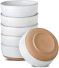 HASENSE Ceramic Cereal Bowls Set of 6, Bluish White Bowls Microwave Safe and by Hasense