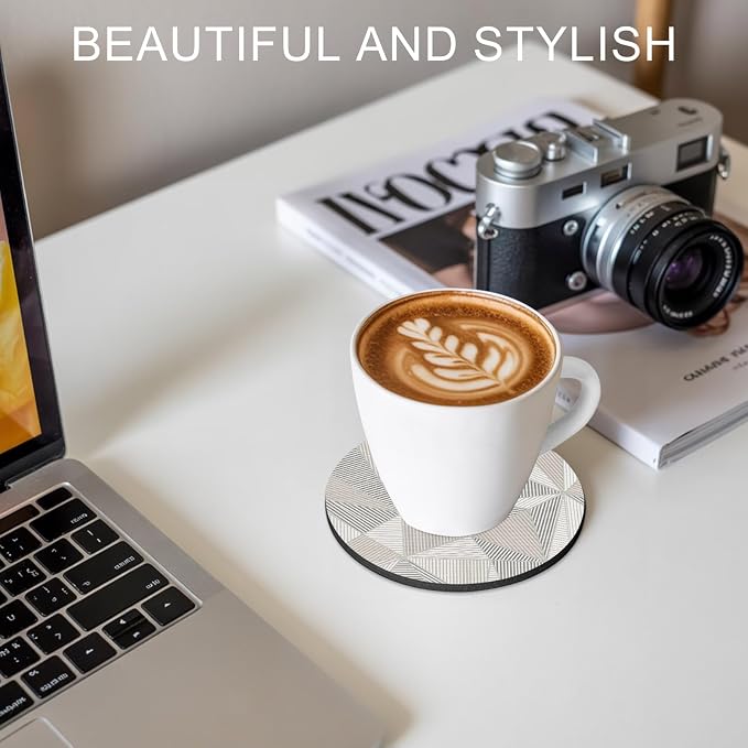 Geometric Minimalist Coasters Set of 6, Absorbent Coasters - Image 7
