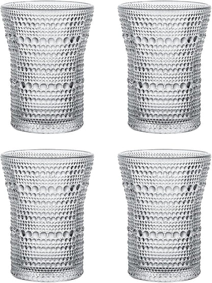 Polka Dots Glass Coffee Mug | 4-Pack 301-400ml | No Sleeve, Durable by Boxonly