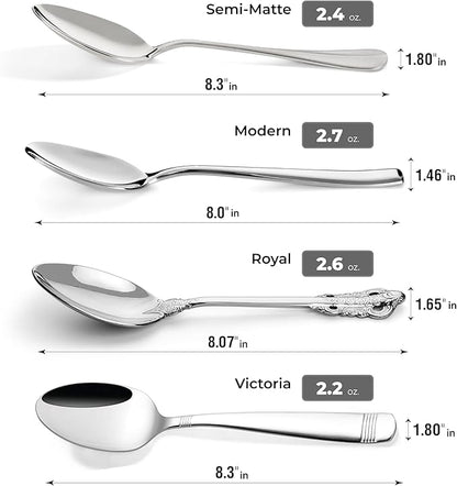 Elegant Design Flatware, Silverware Set for 8 persons, 40 Piece - Spoons, Forks, and Knives 18/10 Stainless Steel, Dishwasher Safe