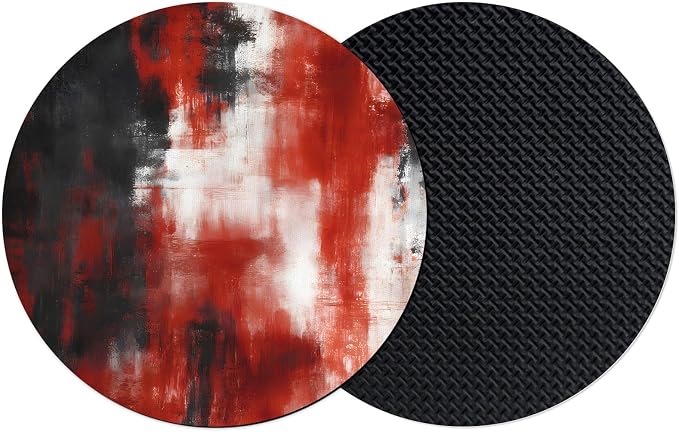 Retro Black Red Coasters Set of 2, Absorbent Coasters by Unknown