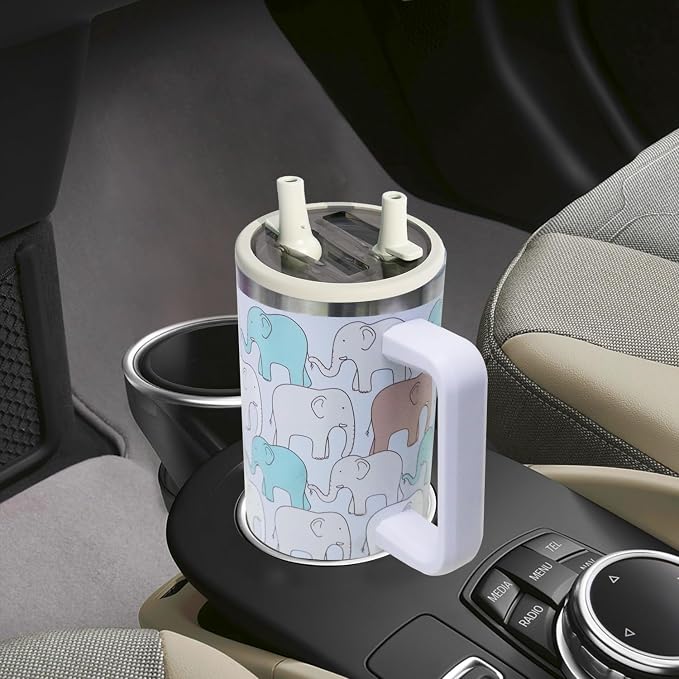 SYACOT 40 oz Tumbler with Handle and Straw Stainless Steel Insulated Tumbler - Image 5