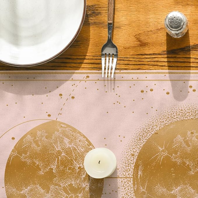 Artoid Mode Pink Astrology Moon Magic Art Table Runner, Seasonal Mystical - Image 7