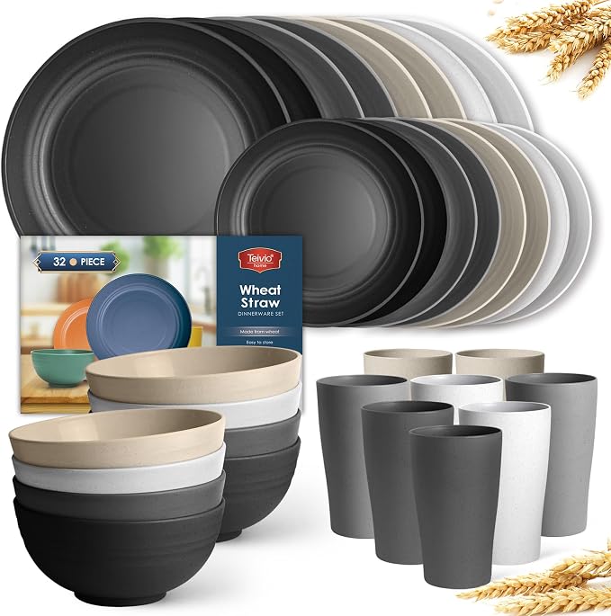 Teivio 32-Piece Plates and Bowls Sets by Teivio