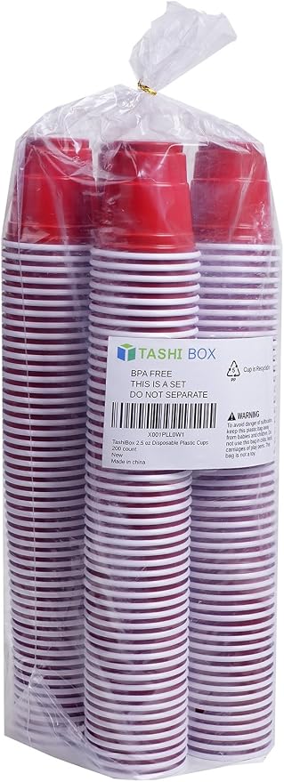 TashiBox Plastic Shot Glasses 2oz, 200 Pack, Mini Party Cups | Mini Party Cups - Image 4
