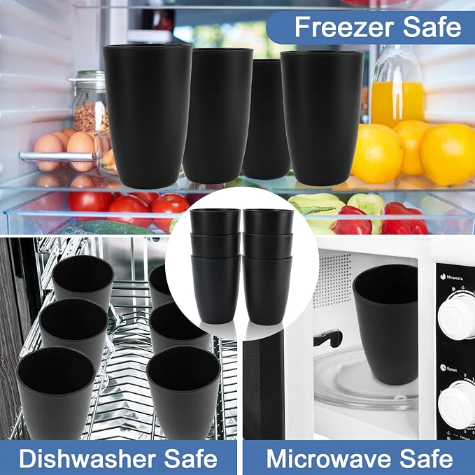 20 OZ Wheat Straw Cups SetS of 6, Unbreakable Drinking Cup, Alternative to - Image 5