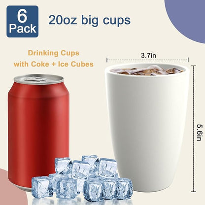 Drinking Glasses 20 OZ, Wheat Straw Cups Set of 6 | Alternatives to Plastic - Image 2