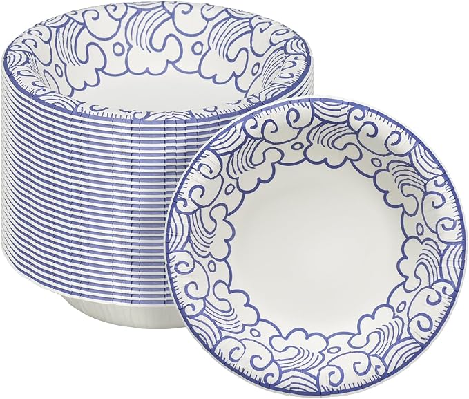 16oz Paper Bowls 30 Count, Disposable Bowls Soak Proof and Microwaveable by Unknown