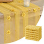 Artoid Mode Yellow Flower Pearl Yellow Gauze Table Runner 10FT 6PC, Seasonal by ArtoidMode