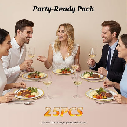 Pack of 25 round dinner plates, Reusable Decorative Dinner Plates - Image 2
