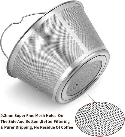 Reusable Stainless Steel Basket Coffee Filters, Fits Mr Coffee 4~5 Cup | 304 - Image 3