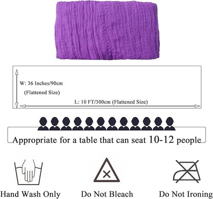 FUHSY 5 Pack 10FT Gazue Cheesecloth Fabric Table Runner Bulk Lilac Rustic Vintage Party Table Runner 36x120 Inch Light Purple Linen Cheese Cloths Table Cloth Romantic Wedding Table Cover Overlay