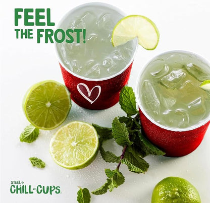 Steel Chill Cups 16 oz. Reusable Party Cups, Love & Heart Design, 100% - Image 7