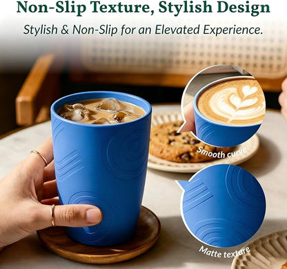 Homienly Cup Sets for Kitchen 12oz Wheat Straw Cups Unbreakable Drinking Cups - Image 3