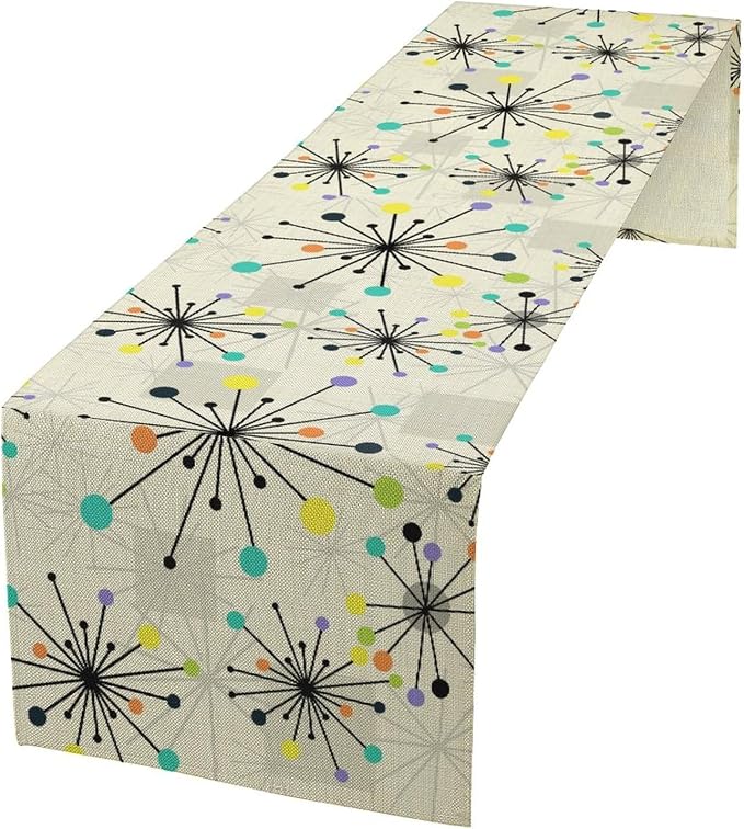 Mid Century Geometric Table Runner, Table Runners by SXXLDNG