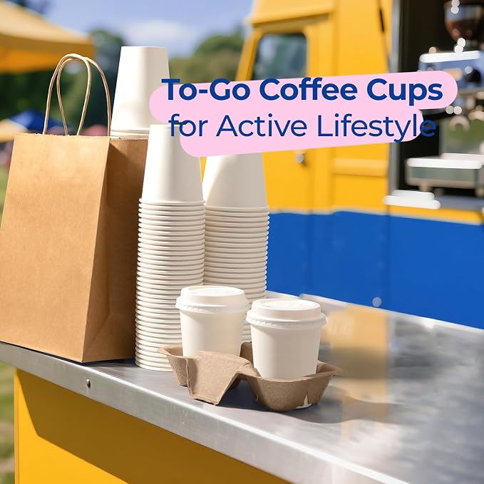 Fit Meal Prep 100 Pack 8 oz Disposable Coffee Cups - Image 7